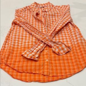 Pilcro Orange Checkered Blouse